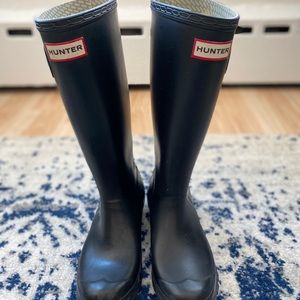 Matte black hunter boots